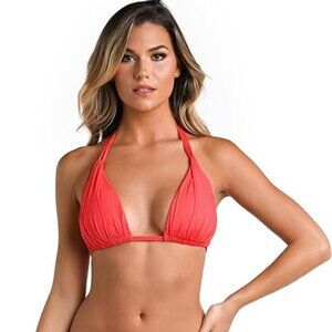 La Blanca Island Goddess Halter Triangle Top - Guava 12